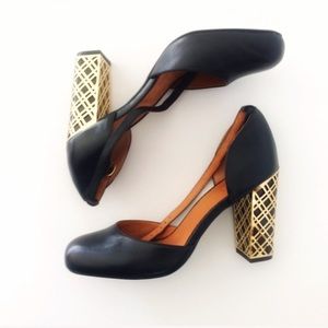 French Brand Leather Embellish Heel Mary Janes